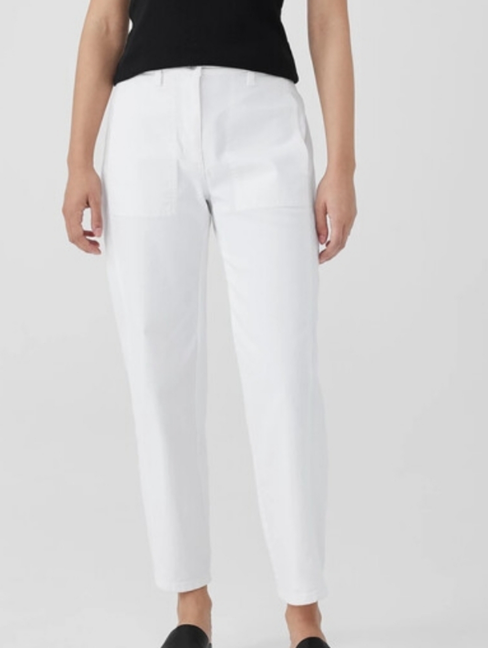Eileen Fisher sz 1X White Undyed Organic Cotton Stretch Ankle Barrel Jean